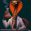 DALL·E 2022-06-19 23.03.15 - evil scientist orange king cobra, digital art.png