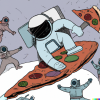 DALL·E 2023-05-04 22.26.27 - An astronaut surfing on a slice of pizza, while being chased by a...png