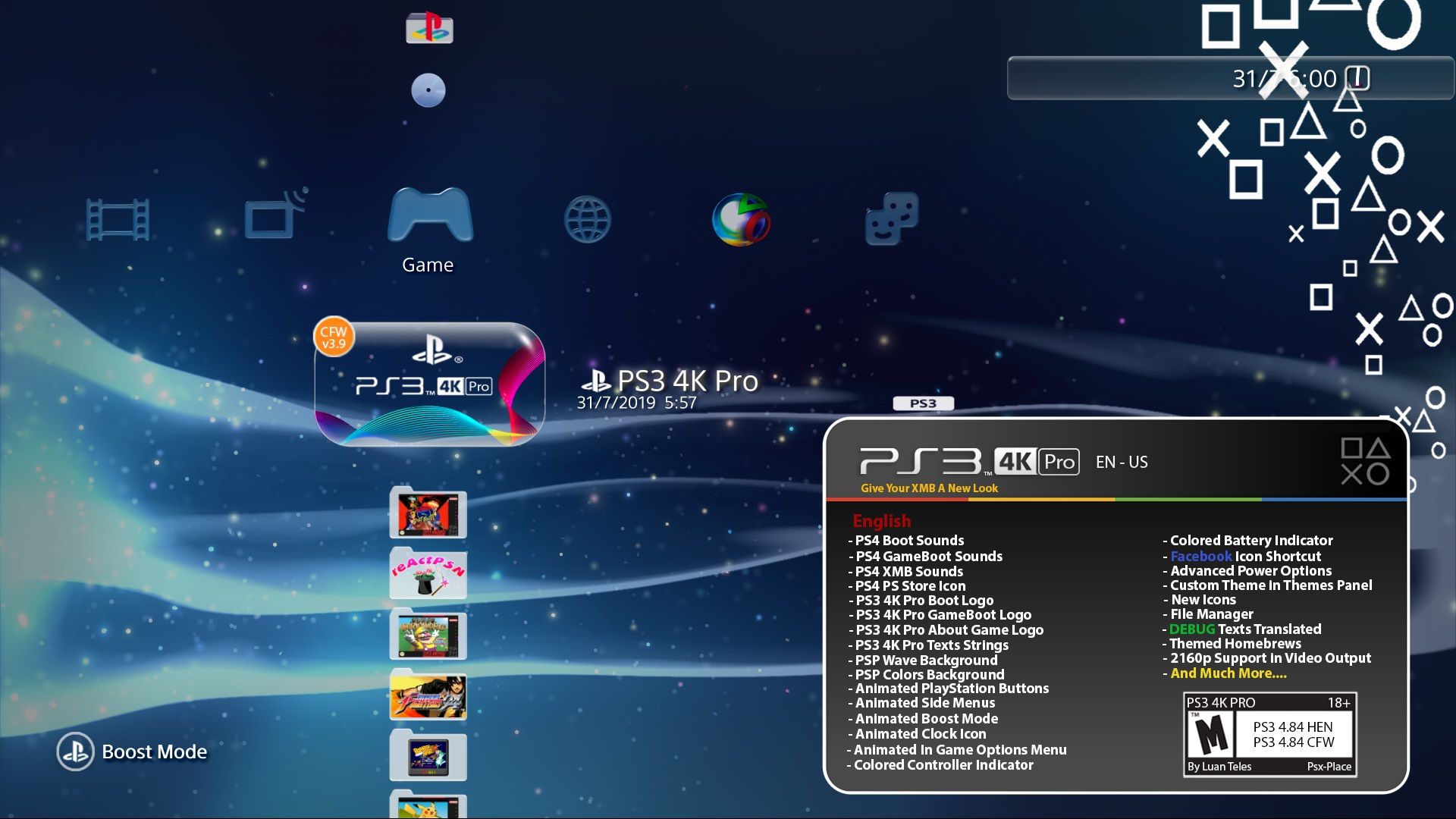 Как устанавливать pkg игры на пк. Ps3 menu Emulator. PLAYSTATION 3 меню. XMB ps3. Pkg ps3.