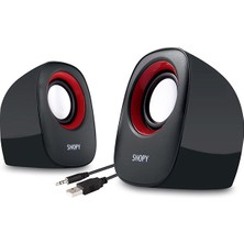 Snopy SN-120 2.0 Siyah/Kırmızı USB Speaker