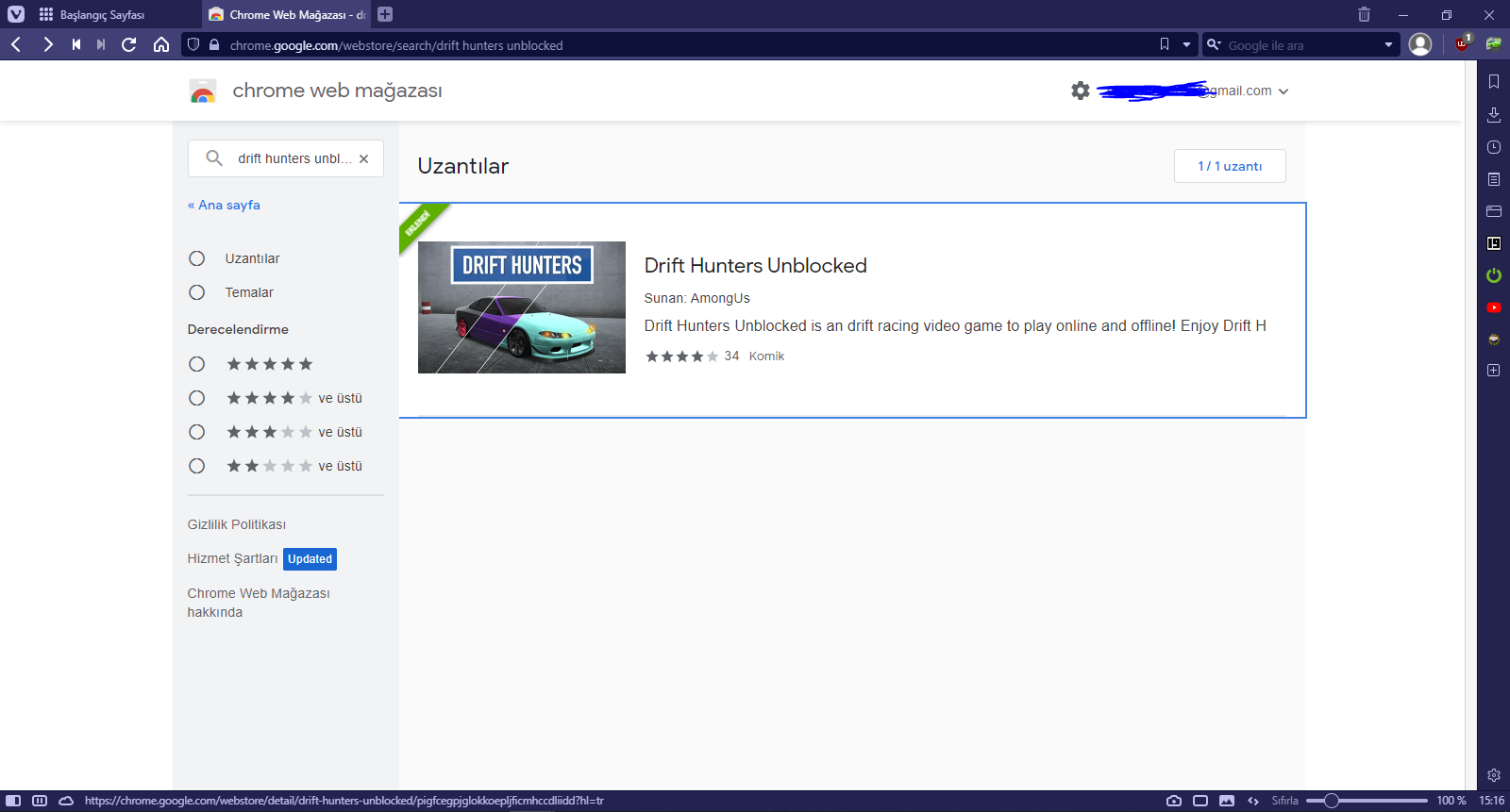 Drift Hunters Unblocked — Browser addons — Google Chrome extensions