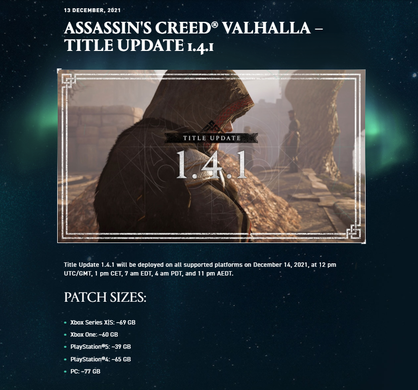 Assassin's Creed® Valhalla – Title Update 1.4.1