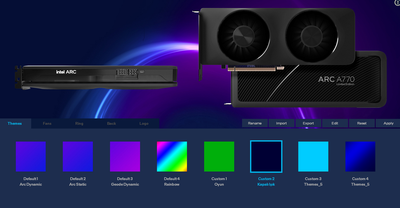 Arc характеристики. Gigabyte Intel Arc шильда. Intel Arc 750 Box RGB.