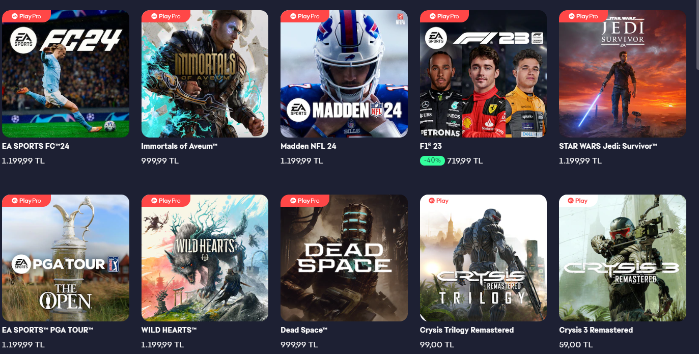 ea play pro список игр