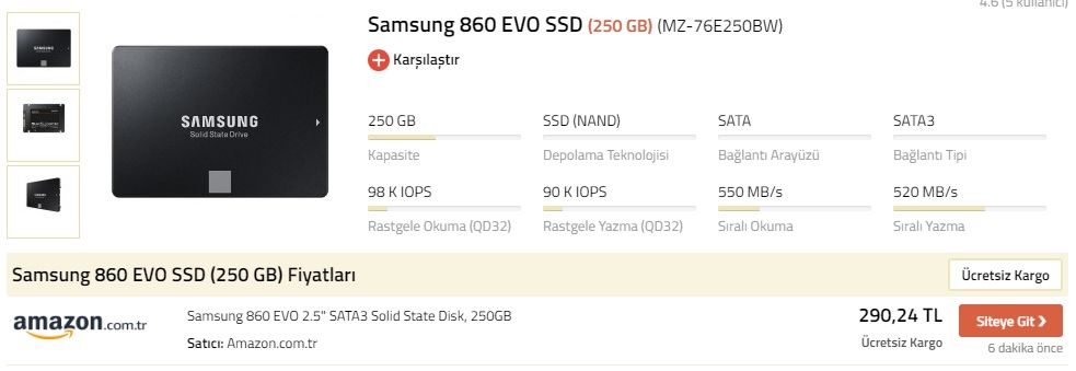 2019-07-29 11_51_21-Samsung 860 EVO SSD (250 GB) En Ucuz Fiyat ve Özellikleri - Epey - Opera.jpg