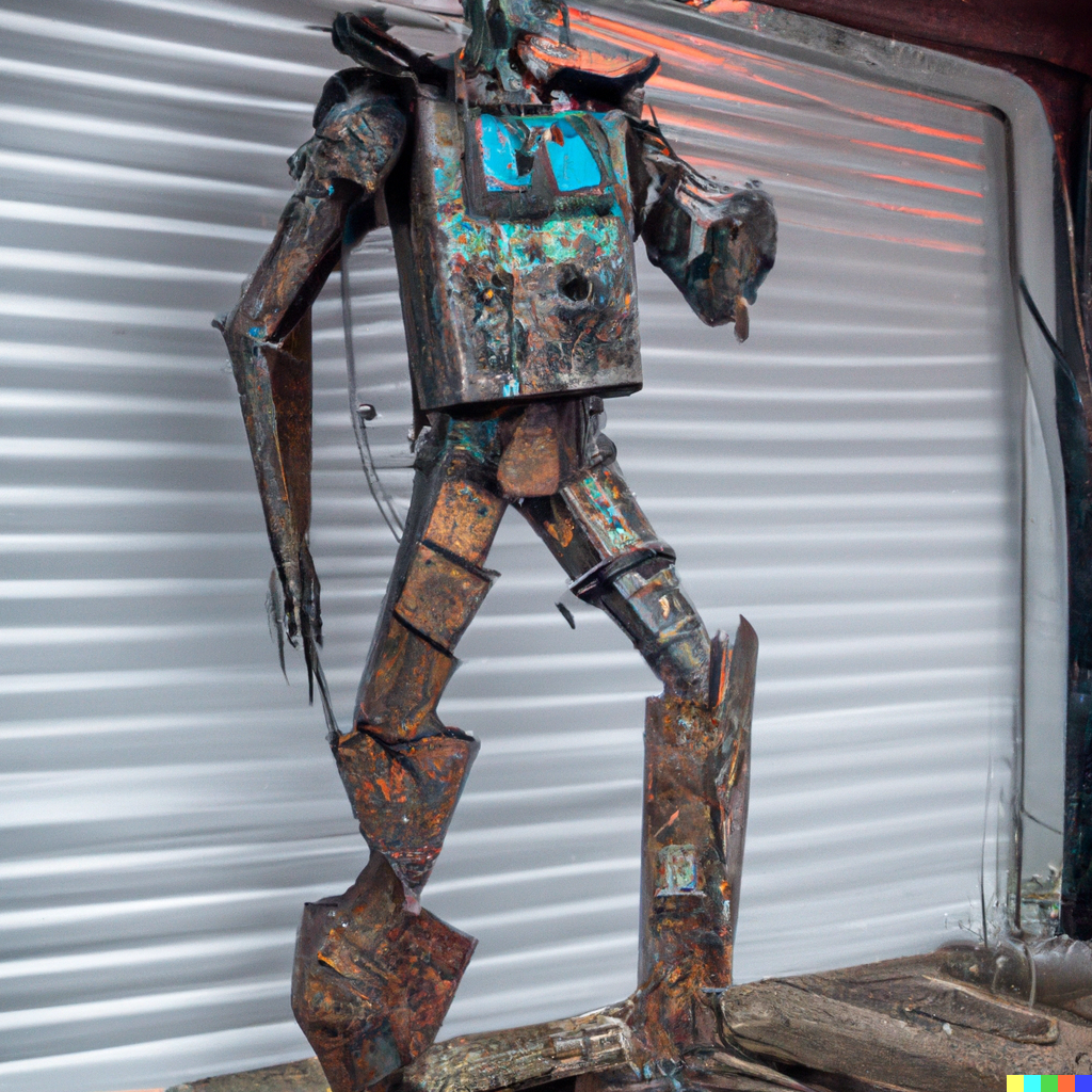 DALL·E 2022-06-22 14.52.43 - a fifteen foot tall humanoid amalgamation made out of robot parts...png