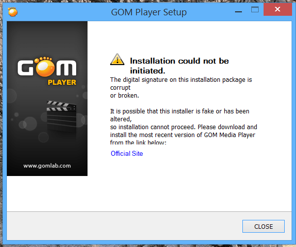 Gom Player Yüklenmiyor.PNG