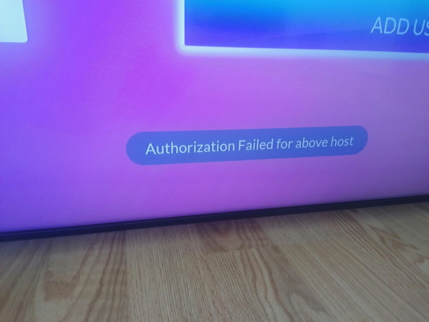 User authorization failed