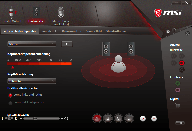 MSI branded Realtek HD Audio Manager.PNG