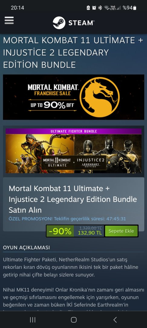 Mortal Kombat 11 Ultimate + Injustice 2 Legendary Edition Bundle on Steam