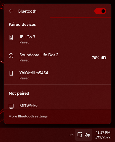 windows 11 22621 yapısı bluetooth menüsü.png