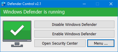 Microsoft Defender is running