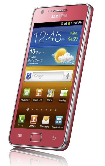 Samsung Galaxy SII şimdi de Pembe rengiyle Türkiye'de