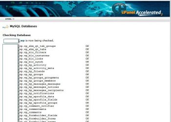 Check Database sonucunda karşınıza bu görüntü çıkar