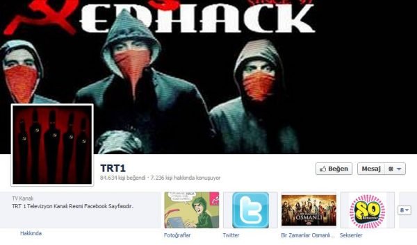 Redhack Hack TRT1 sayfa Redhack Hack TRT1 sayfasını ele geçirdi...