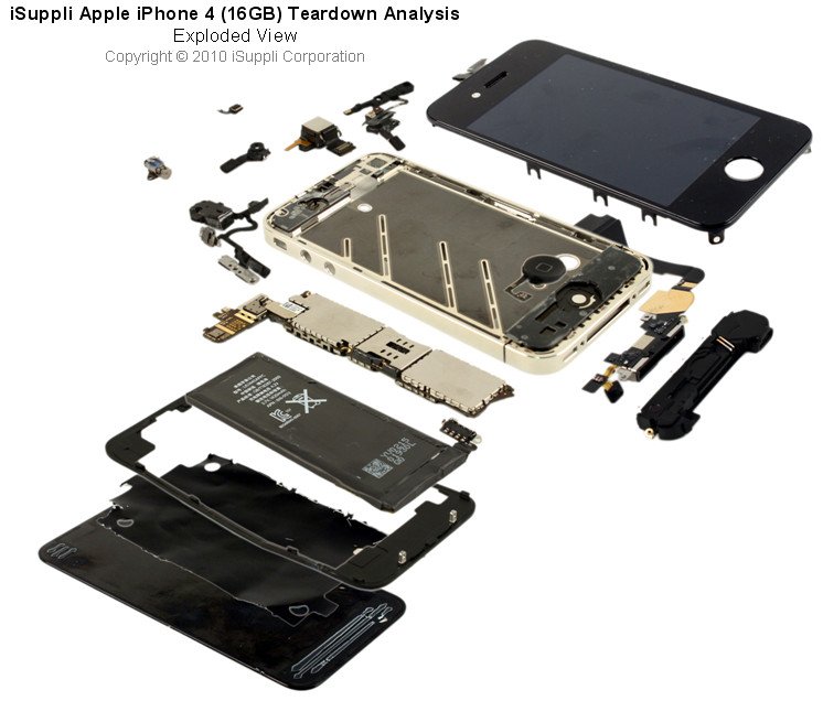 Apple iPhone 4'ün içi böyle, iPhone 5'te daha az ekran katmanı olacak