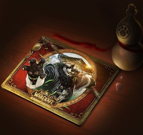 Pandaren ırkının önemli kahramanlarından Chen Stromstout'un işlendiği Mousepad
