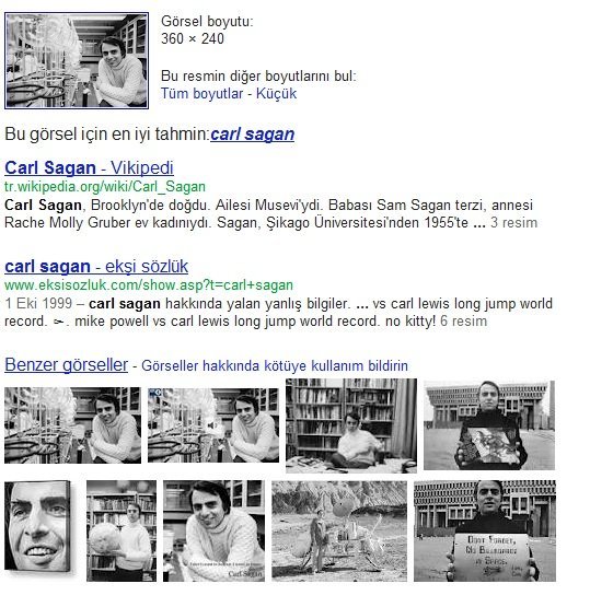 Google tarafından taranan görsel, resim hakkında ve içeriği hakkında bilgi veriyor.