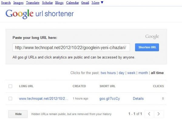Google'ın URL kısaltma hizmeti Goo.gl istatistikleri halka açık sunuyor
