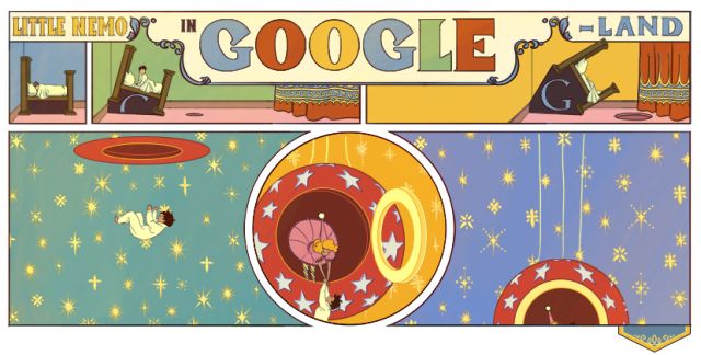 Google, Winsor McCay'in unutulmaz Little Nemo çalışması için interaktif bir çizgi roman doodle'ı hazırladı.