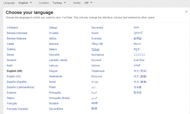 En altta bulunan Diller - Language seçeneğinden dili değiştirebilirsiniz.