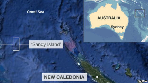 Sandy Adası, bir çok veri tabanının gösterdiği yerde bulunmuyor.