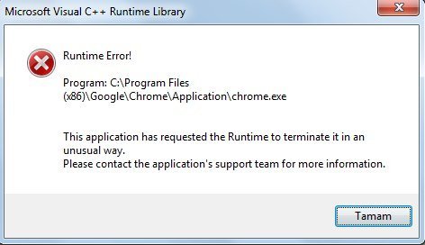 Google Chrome Çöktü