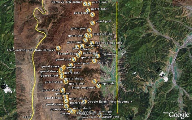 Kuzey Kore'de bulunan ve hükümet tarafından varlığı kabul edilmeyen kamplar, Google Earth aracılığıyla ortaya çıktı.