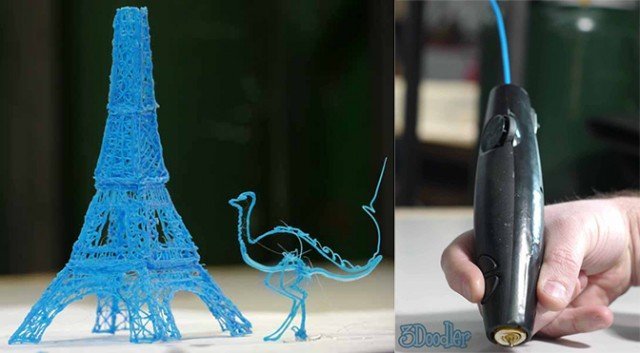 3Doodler yazıcı kalem sayesinde, 3 boyutlu çalışmalar yapabilmek mümkün.