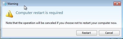 Acronis Secure Zone - Restart