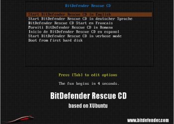 BitDefender Rescue Disk’i USB Bellekten Çalıştırma
