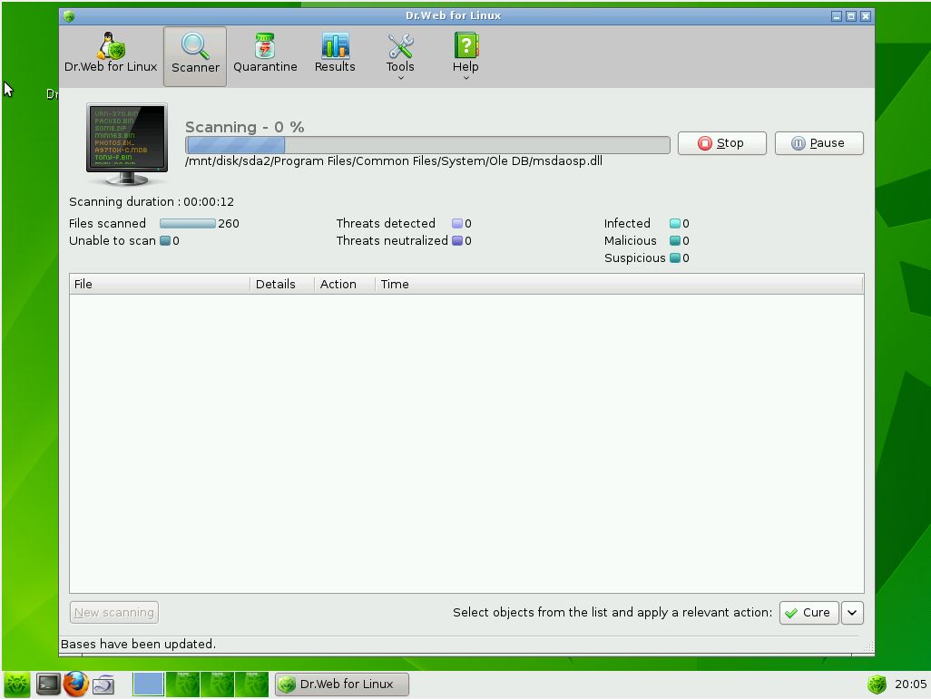 DrWeb Linux Tarama