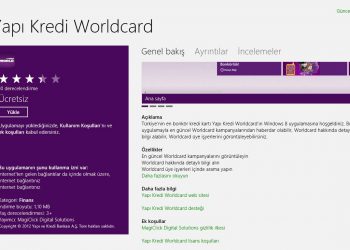 Yapı Kredi Bankası Windows 8 Worldcard Uygulaması