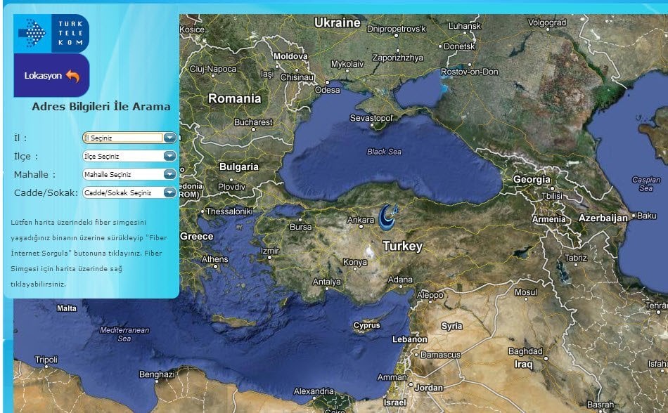 Türk Telekom Fiber Optik İnternet Haritası