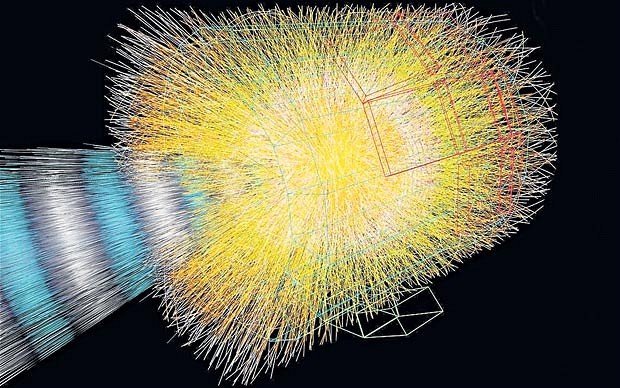 Higgs Bozonu'na ait bir simülasyon görüntüsü.