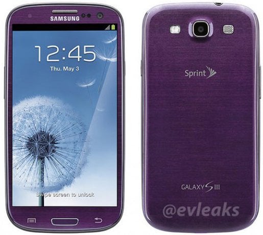 EvLeaks tarafından sızdırılan görüntüde Galaxy S3'ün mor kasalı yeni tasarımı ortaya çıktı.