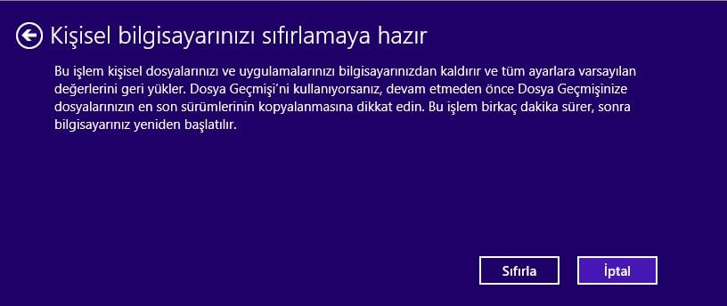 Bilgisayar Sıfırlama 3