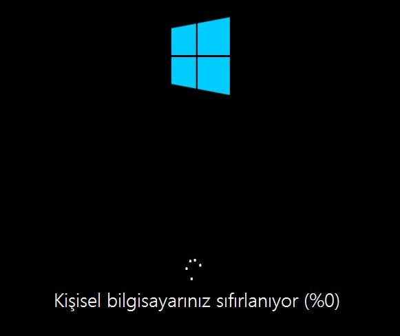 Bilgisayar Sıfırlanıyor.