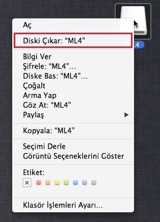 Mac Diski Çıkar