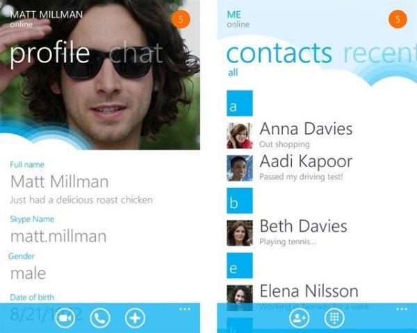 Windows Phone 7 Skype