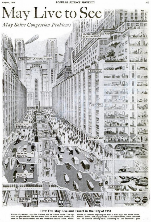 1950 Yılında şehirler nasıl olabilir sorusunun 1925'teki yanıtı...