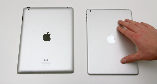 iPad 4 (Solda) ve iPad 5 (Sağda) karşılaştırması.