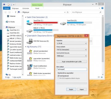 USB Bellek FAT32 Biçimlendirme