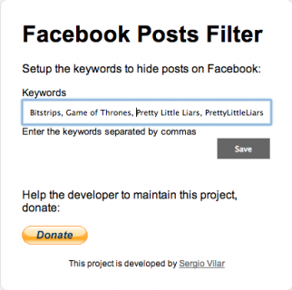 Facebook Posts Filter