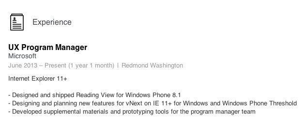 Ortaya çıkan LinkedIn hesabında, Windows Phone Threshold'a ilişkin ilk bilgiler yer alıyor.