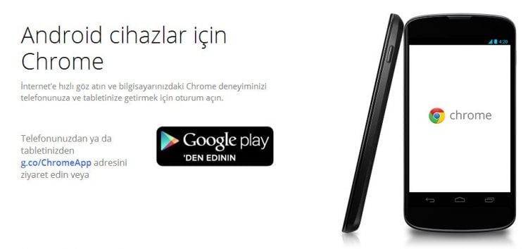 Android Chrome sürümü