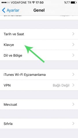 ios-klavye