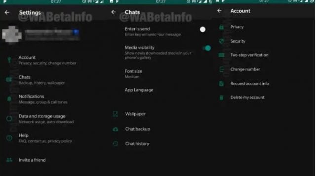 WhatsApp Android için Karanlık Mod