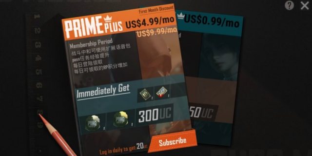 PUBG Mobile Prime ve Prime Plus abonelikleri