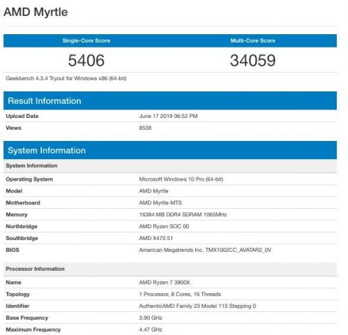 AMD Ryzen 7 3800X Benchmark Sonuçları 